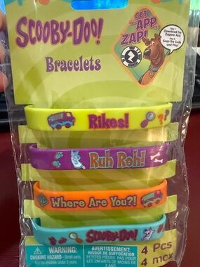 Scooby-Doo Silicone Bracelet Pack - Lime, Purple, Orange, Aqua Ruh Roh!